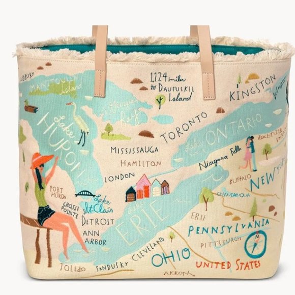 Spartina 449 Great Lakes Embroidered Large Tote - Picture 4 of 7